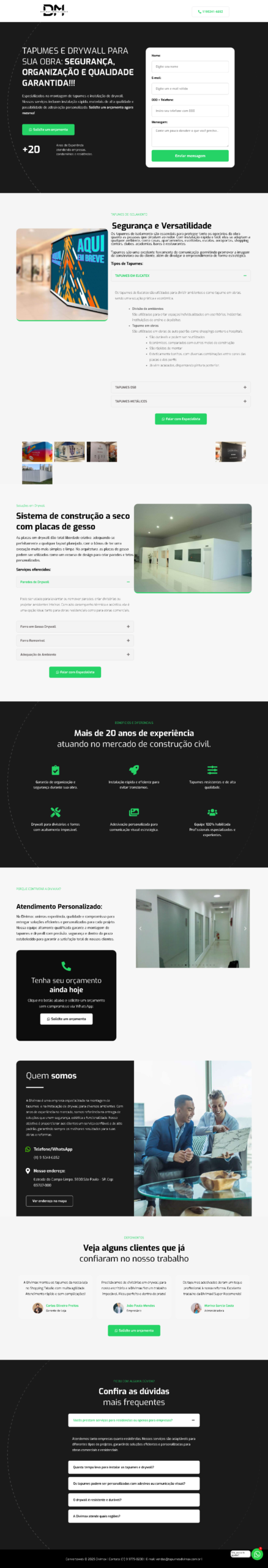 Prévia do site da Divimax