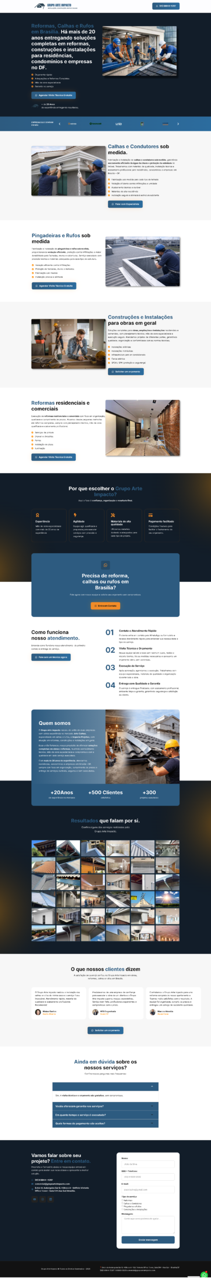 Prévia do site do Grupo Arte Impacto