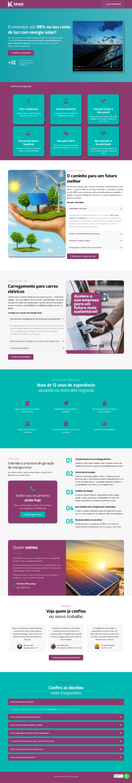 Prévia do site da Kinsol Brasília